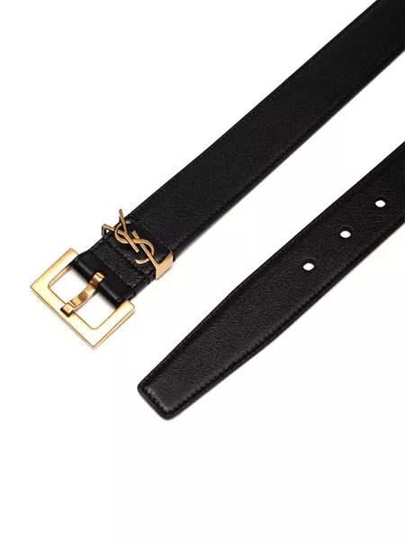26FW 생로랑 카산드라 벨트 스퀘어 버클 스무스 레더 634437BOO0W1000 Black - SAINT LAURENT