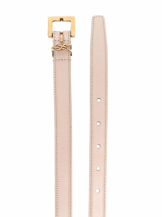 26FW 생로랑 카산드라 씬 스퀘어 버클 벨트 554465BOO0W2721 Beige - SAINT LAURENT