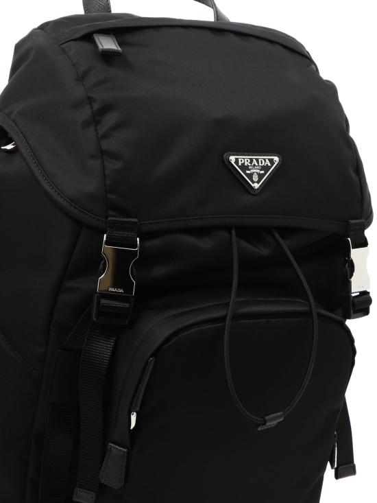 26FW 프라다 리나일론 앤 사피아노 백팩 2VZ1352DMGF0002 V HOL Black - PRADA