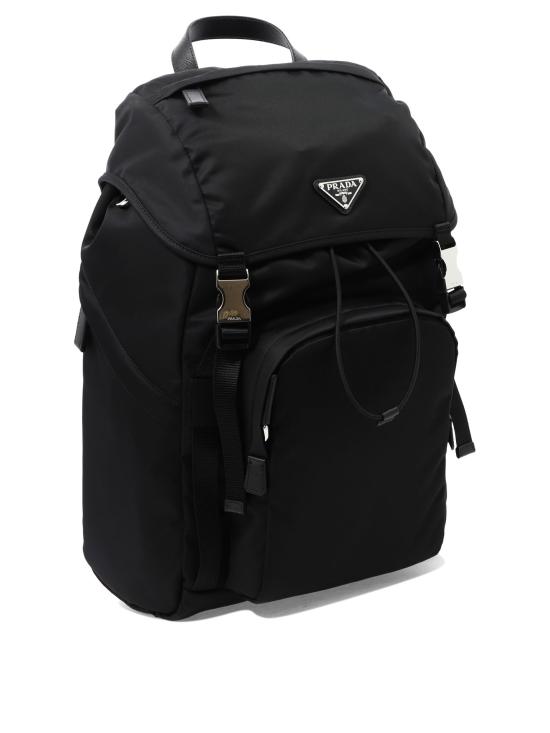 26FW 프라다 리나일론 앤 사피아노 백팩 2VZ1352DMGF0002 V HOL Black - PRADA