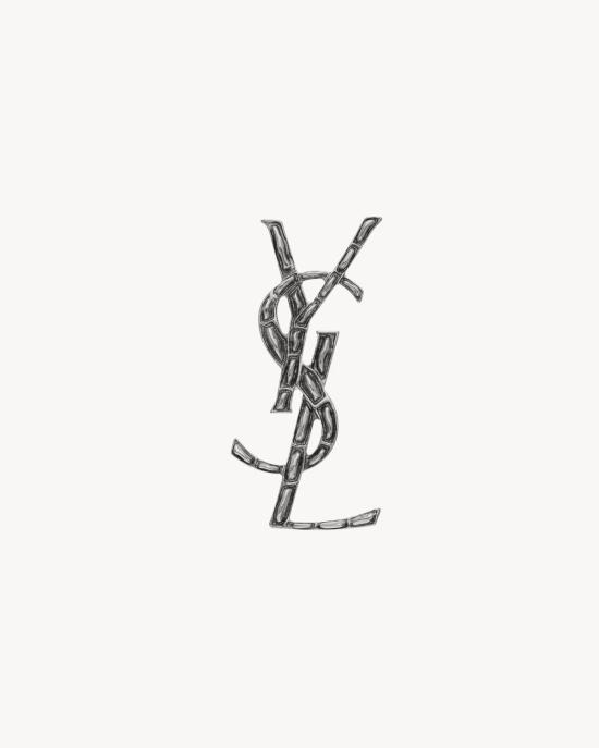 26FW 생로랑 YSL 오피움 크로커다일 브로치 470371Y15008142 Silver