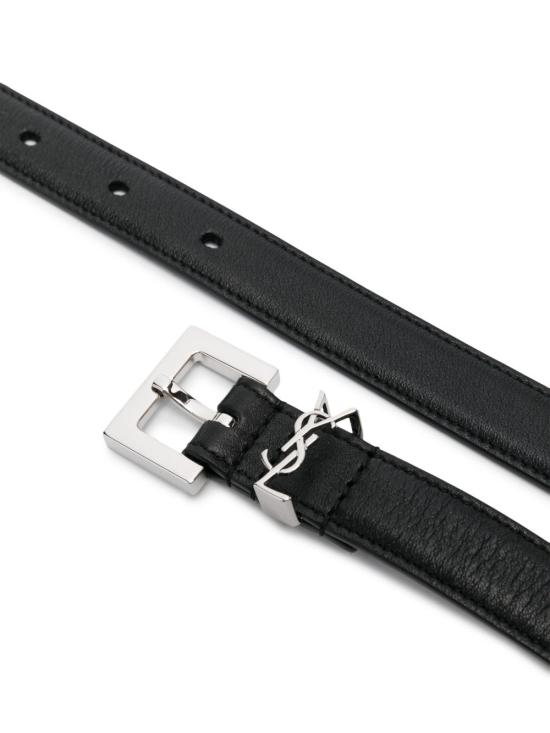 26FW 생로랑 카산드라 씬 스퀘어 버클 벨트 554465BOO0N1000 Black - SAINT LAURENT