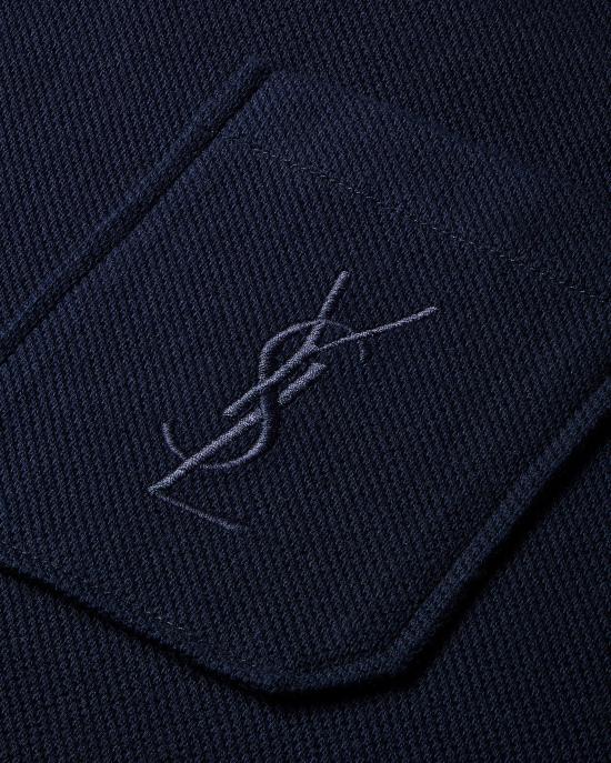 26FW 생로랑 폴로 티셔츠 862765Y38FL4035 Blue - SAINT LAURENT