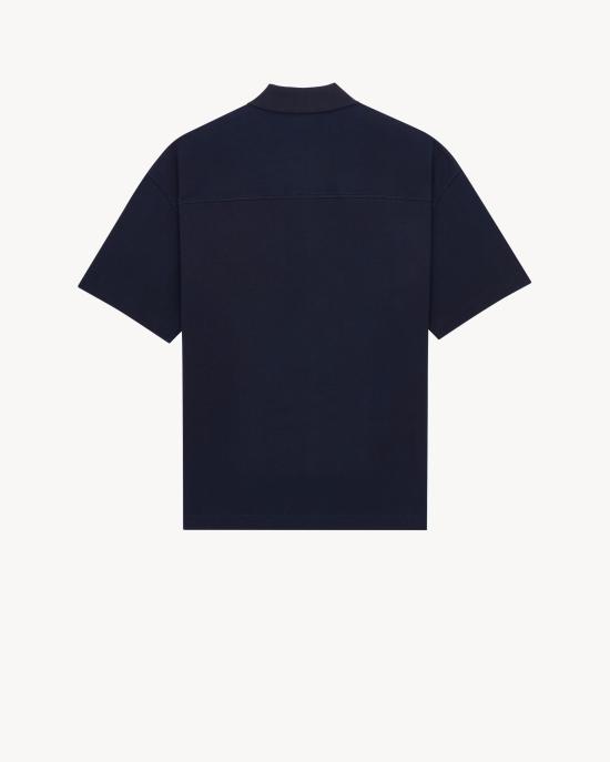 26FW 생로랑 폴로 티셔츠 862765Y38FL4035 Blue - SAINT LAURENT
