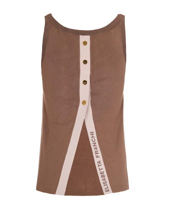 26SS 엘리자베타프랜치 민소매 티셔츠 TK72S61E2 BEIGE - ELISABETTA FRANCHI