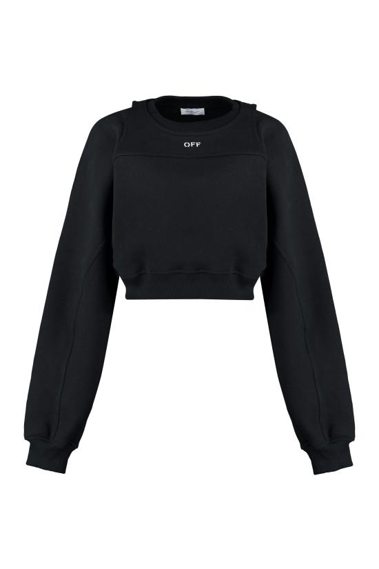  오프화이트 로고 자수 스웨트셔츠 OWBA071F23JER001 BLACK