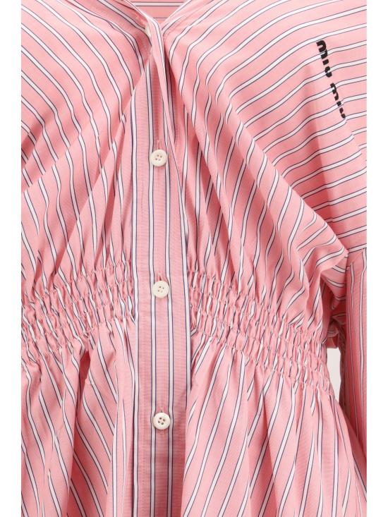 26SS 미우미우 스트라이프 포플린 드레스 MF6125SOOO180U PINK - MIU MIU