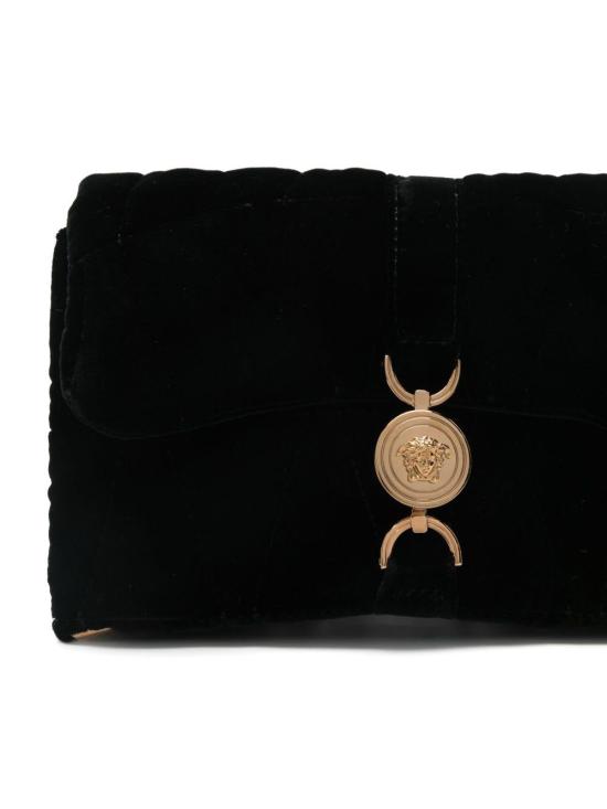  베르사체 클레이오 퀼티드 벨벳 미니백 10177401A15998 BLACK - VERSACE