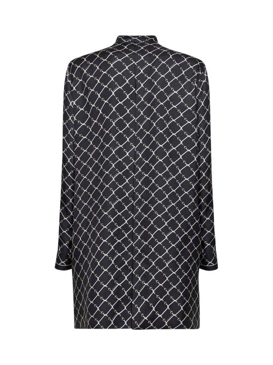 26SS 구찌 프린트 실크 트윌 드레스 853056ZAUM11173 BLACK - GUCCI