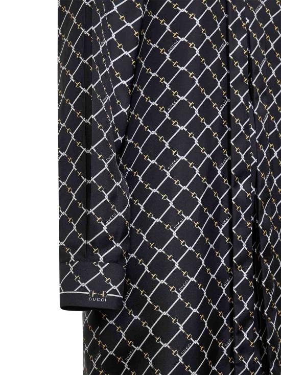 26SS 구찌 프린트 실크 트윌 드레스 853056ZAUM11173 BLACK - GUCCI