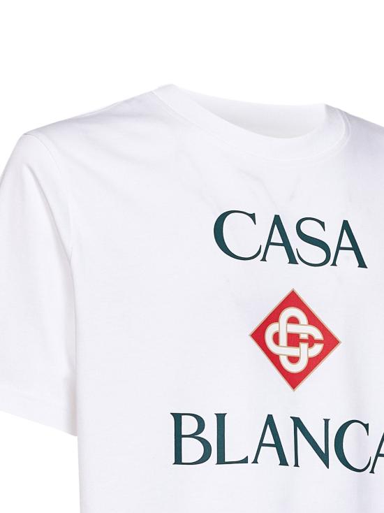 26FW 카사블랑카 탑 MPF26JTS00120 CASABLANCASTACKEDLOGO WHITE - CASABLANCA