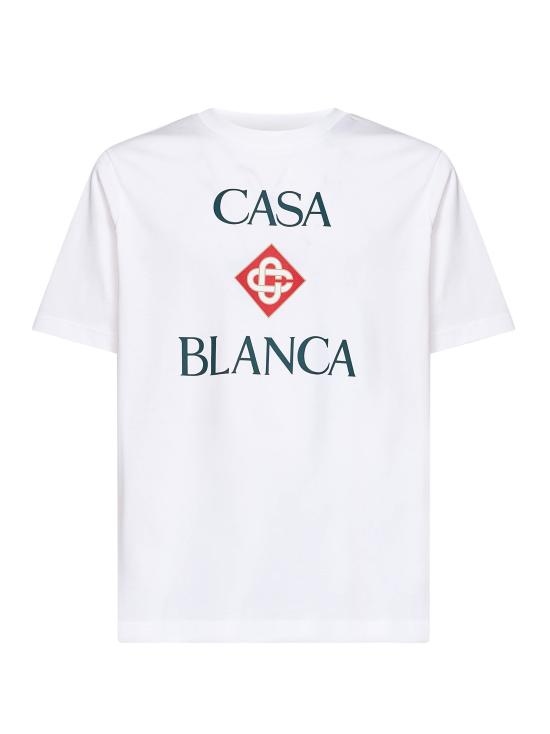 26FW 카사블랑카 탑 MPF26JTS00120 CASABLANCASTACKEDLOGO WHITE
