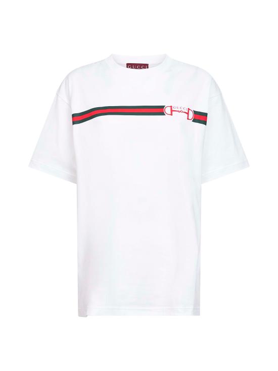 26SS 구찌 프린트 코튼 저지 티셔츠 837959XJHM59081 WHITE