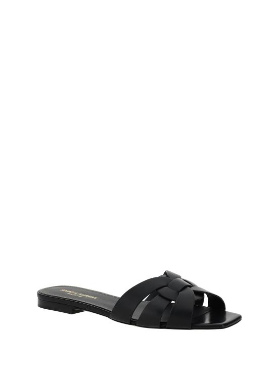26SS 생로랑 스무스 레더 트리뷰트 플랫 뮬 571952BDA00 BLACK - SAINT LAURENT