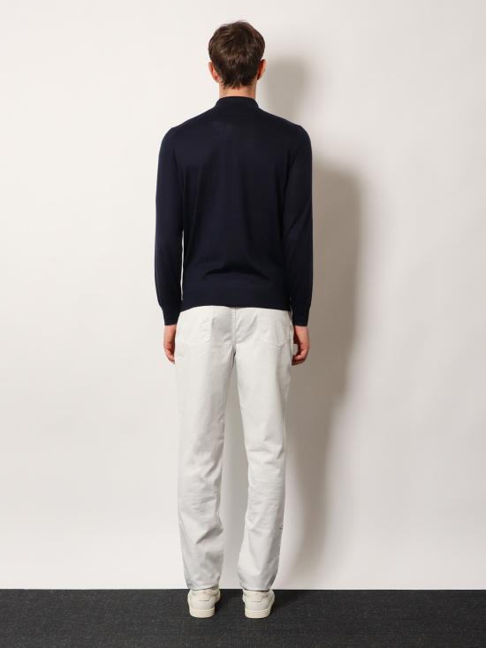 26FW 브루넬로 쿠치넬리 코튼 폴로 스웨터 M2300295 NAVY - BRUNELLO CUCINELLI