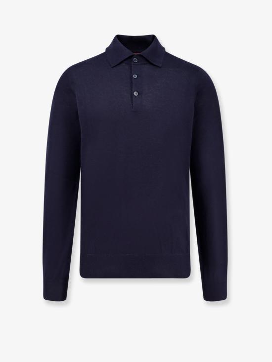 26FW 브루넬로 쿠치넬리 코튼 폴로 스웨터 M2300295 NAVY