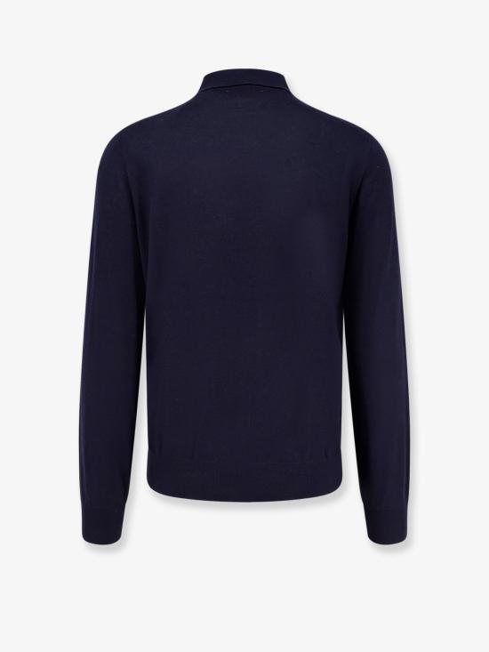 26FW 브루넬로 쿠치넬리 코튼 폴로 스웨터 M2300295 NAVY - BRUNELLO CUCINELLI
