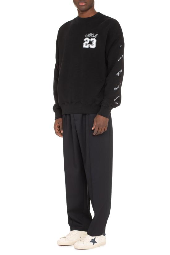  오프화이트 23 로고 스케이트 스웨트셔츠 OMBA054S24FLE009 BLACK - OFF WHITE