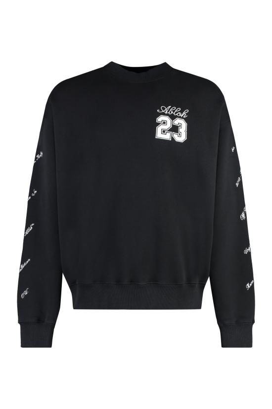  오프화이트 23 로고 스케이트 스웨트셔츠 OMBA054S24FLE009 BLACK