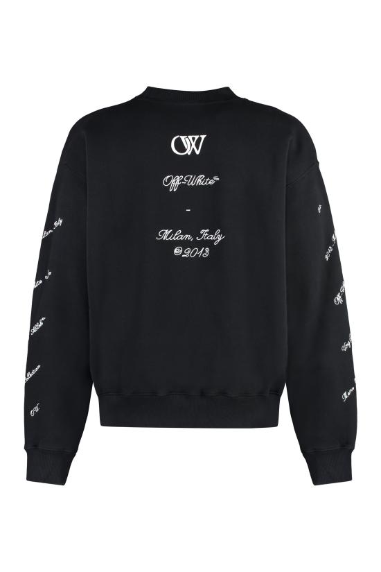 오프화이트 23 로고 스케이트 스웨트셔츠 OMBA054S24FLE009 BLACK - OFF WHITE