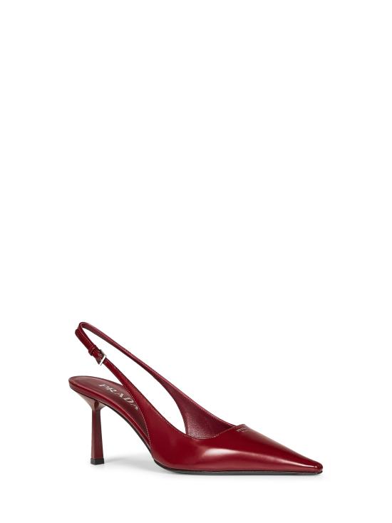 26FW 프라다 브러시드 가죽 슬링백 펌프스 1I673O075055F0D27 RED - PRADA