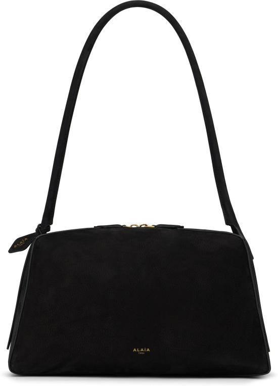 26SS 알라이아 엠보스드 로고 튜블러 핸들 숄더백 AA1L2019CA214 BLACK - ALAIA