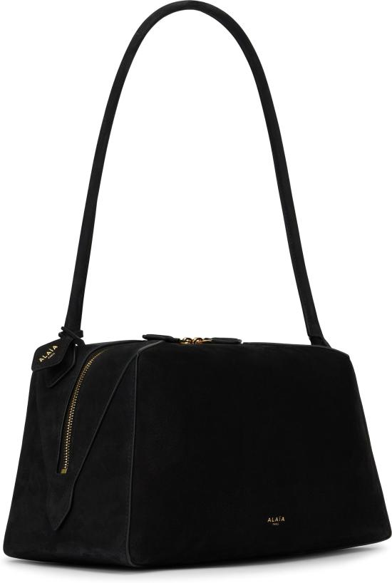 26SS 알라이아 엠보스드 로고 튜블러 핸들 숄더백 AA1L2019CA214 BLACK - ALAIA