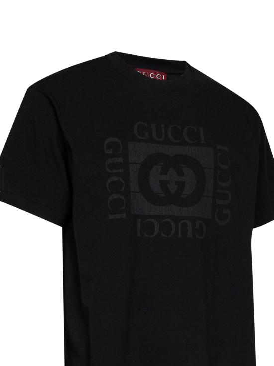 26FW 구찌 프린트 디테일 코튼 저지 티셔츠 855021XJHOD1152 BLACK - GUCCI