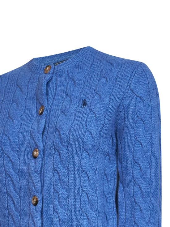 26FW 폴로 랄프로렌 로고 자수 크루넥 가디건 211972104 501 BLUE - POLO RALPH LAUREN