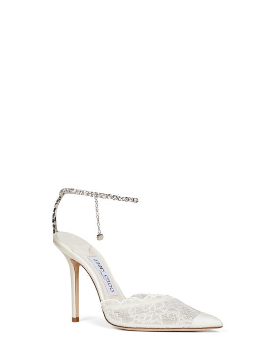 26FW 지미추 힐/펌프스 SAEDA100GQVIVORYCRYSTAL WHITE - JIMMY CHOO