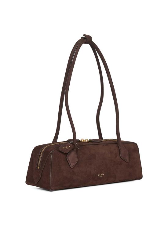 26FW 알라이아 르 테켈 미디움 레더 숄더백 AA1S06033CA214 741 BROWN - ALAIA