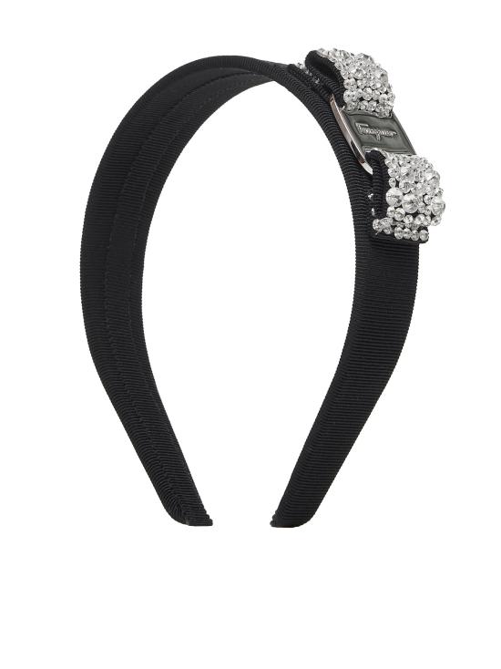 26FW 살바토레 페라가모 헤어 액세서리 342758PTACRYSTAL524893 BLACK - SALVATORE FERRAGAMO