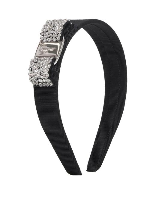 26FW 살바토레 페라가모 헤어 액세서리 342758PTACRYSTAL524893 BLACK - SALVATORE FERRAGAMO