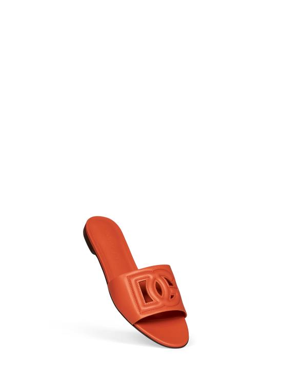 26FW 돌체앤가바나 DG 로고 카프스킨 슬리퍼 CQ0436AY32980244 ORANGE - DOLCE & GABBANA