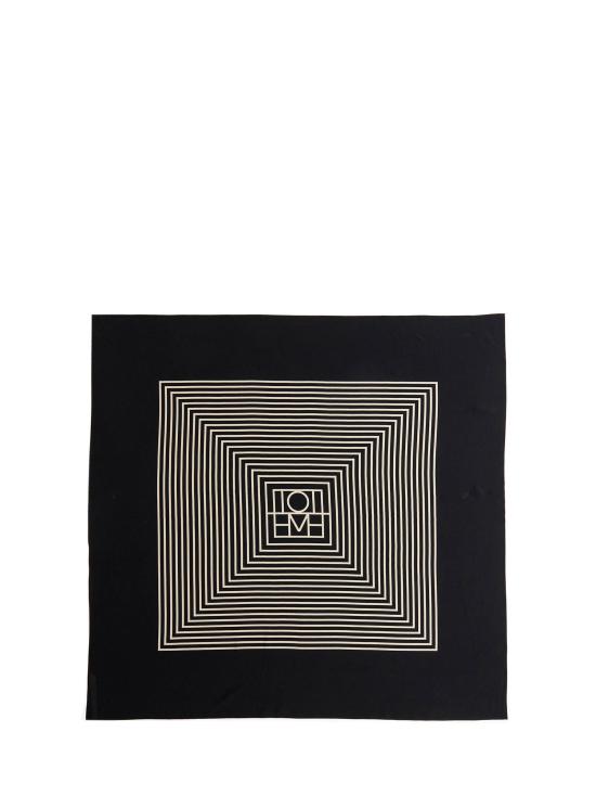 26FW 토템 센터드 모노그램 실크 스카프 크림 211853801 902 BLACK - TOTEME