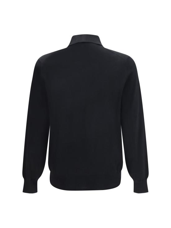 26SS 브루넬로 쿠치넬리 니트 폴로 셔츠 M29800135 BLACK
