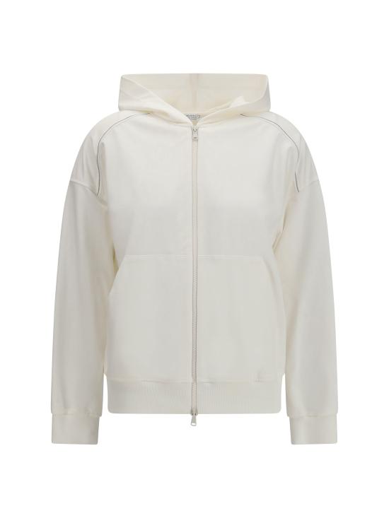 26SS 브루넬로 쿠치넬리 집업 스웨트셔츠 MH827FB706 WHITE
