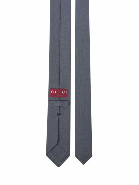26SS 구찌 크레프 텍스쳐 실크 넥타이 8495074NAAJ1200 GRAY - GUCCI