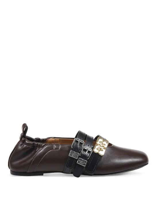 26FW 가니 플랫 슈즈 D1020001ZWX DARK BROWN