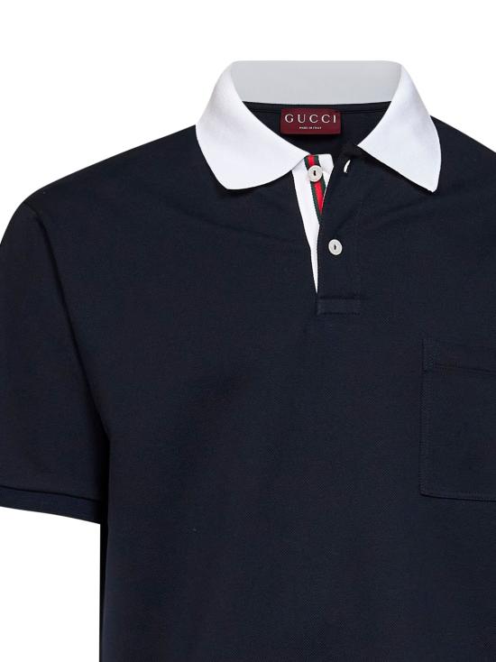 26FW 구찌 스트레치 코튼 피케 폴로 셔츠 854632XJHOG4002 NAVY - GUCCI
