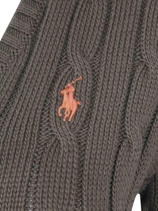 25FW 폴로 랄프로렌 포니로고 피마 코튼 케이블 니트 V넥 스웨터 211971870506 Green - POLO RALPH LAUREN