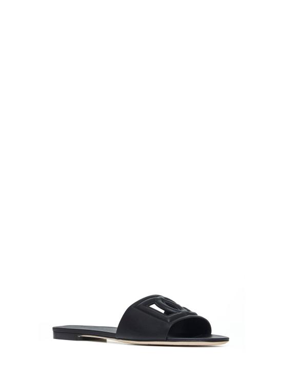 26FW 돌체앤가바나 DG 로고 카프스킨 슬리퍼 CQ0436AY32980999 BLACK - DOLCE & GABBANA