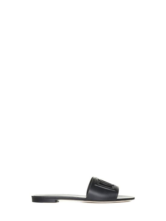 26FW 돌체앤가바나 DG 로고 카프스킨 슬리퍼 CQ0436AY32980999 BLACK