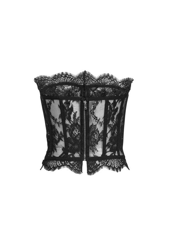 26FW 돌체앤가바나 레이스 뷔스티에 F72X4THLMQJN0000 BLACK - DOLCE & GABBANA