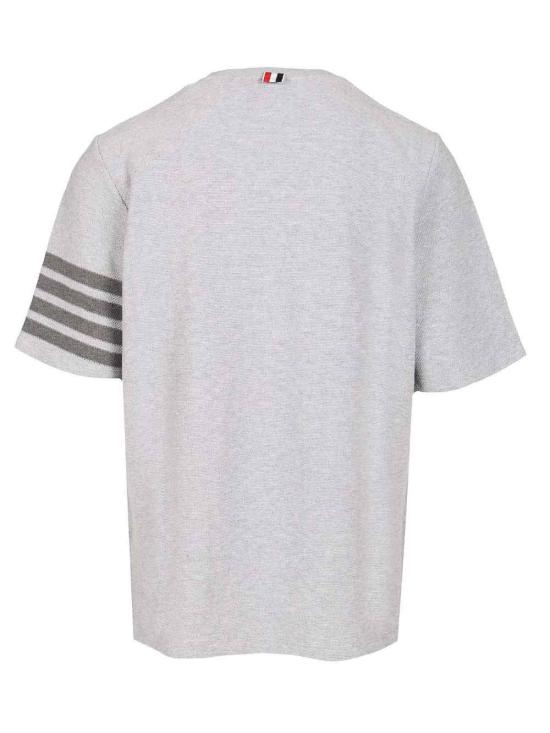 26FW 톰브라운 텍스처드 피케 4바 티 MJS296AJ0248050 GREY - THOM BROWNE
