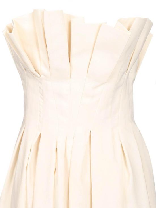 26FW 케이트 클로드 플리츠 드레스 5637232103 Beige - KHAITE