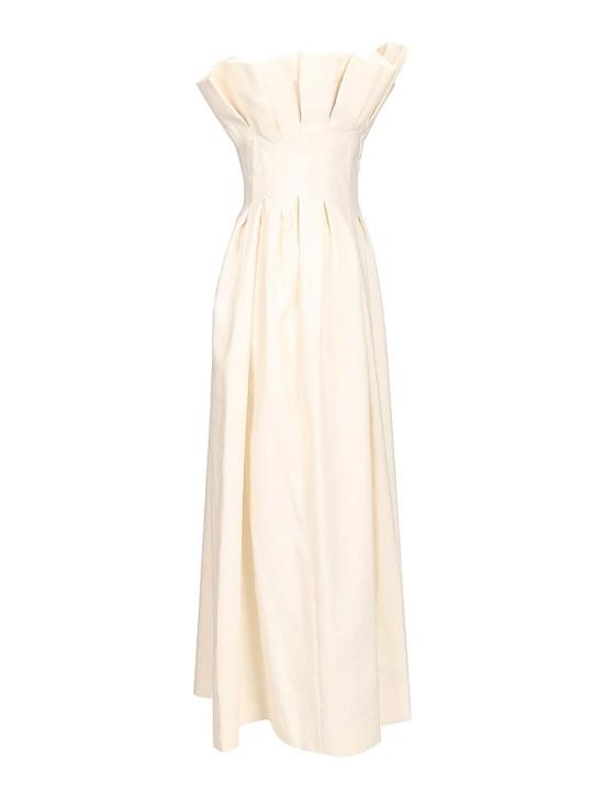 26FW 케이트 클로드 플리츠 드레스 5637232103 Beige - KHAITE