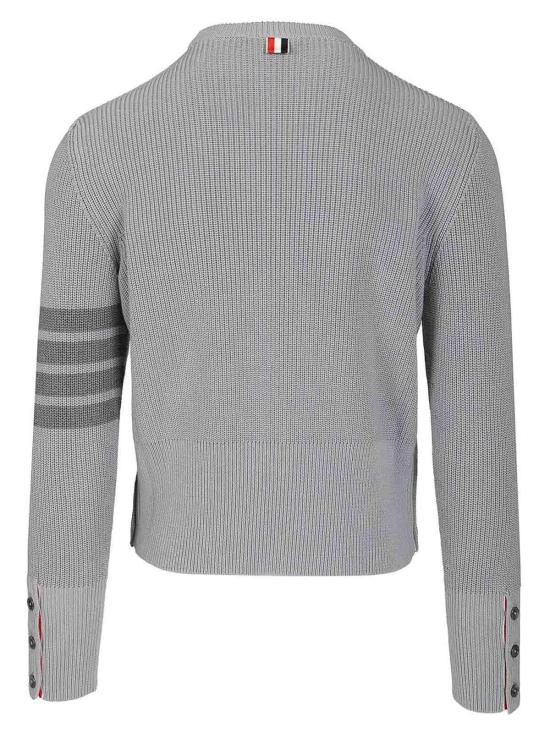 26SS 톰브라운 코튼 가디건 스티치 4바 풀오버 MKA580AY3065055 GREY - THOM BROWNE