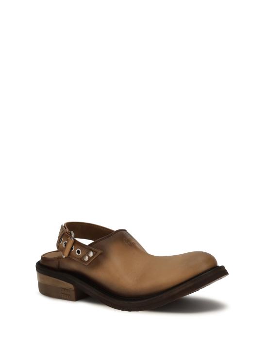 26FW 미우미우 풀 가죽 뮬 5R667EFA0455OD TAN - MIU MIU