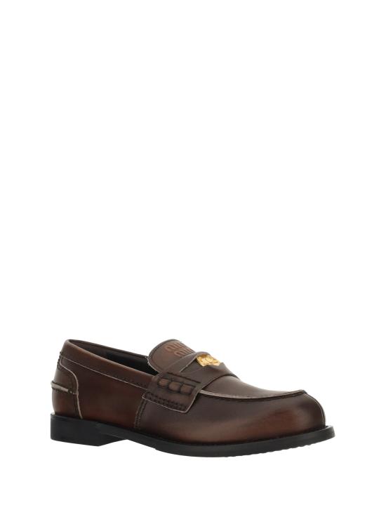 26FW 미우미우 빈티지 레더 페니 로퍼 5D773DF0203G48 BROWN - MIU MIU